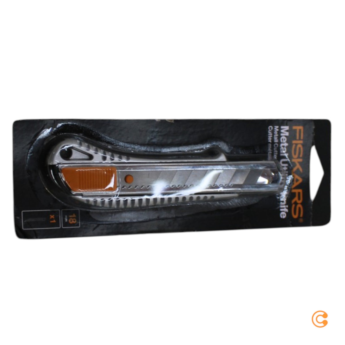 Fiskars Cuttermesser Messer 18 mm Metall silberfarben Professional 12 STÜCK - 3359000013952