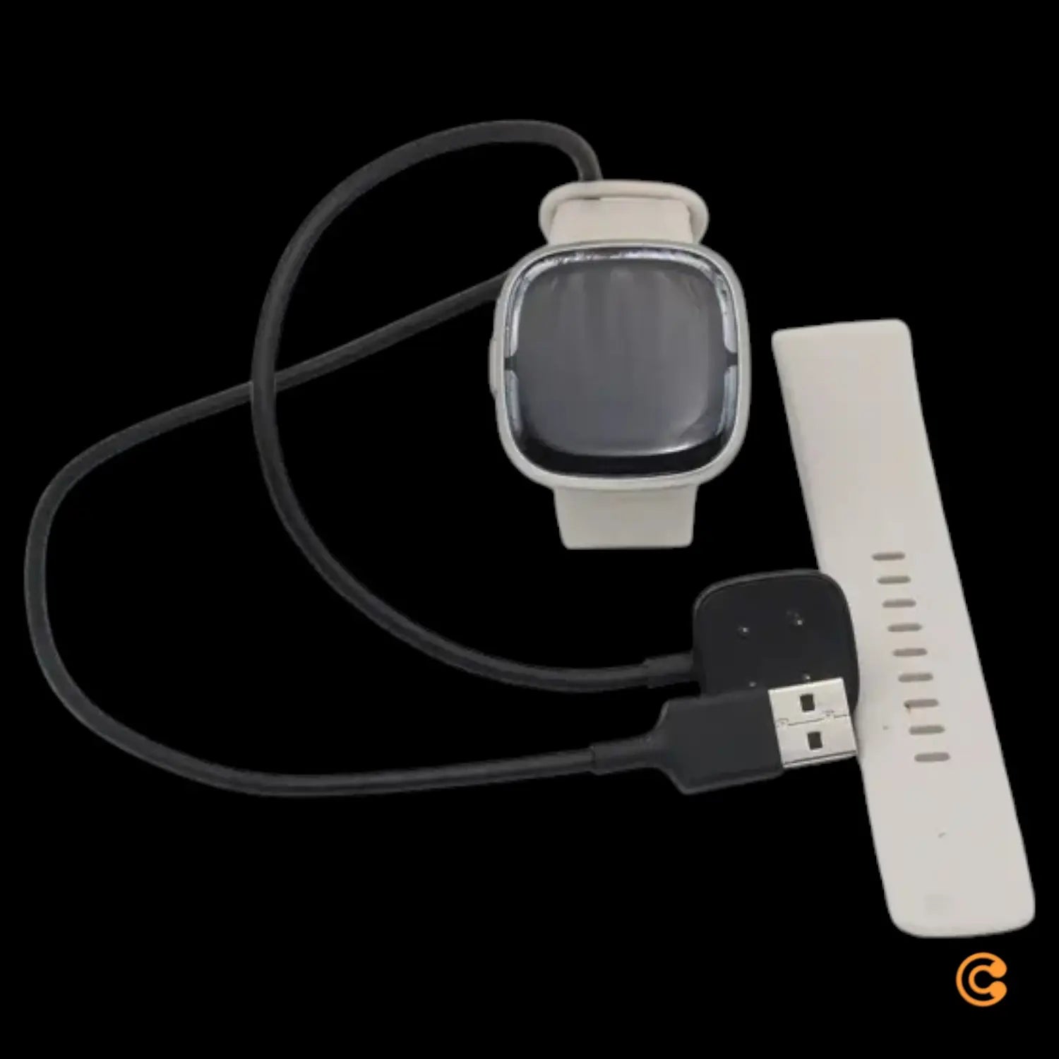 C-Ware Fitbit Smartwatch Sense 2 Uhr Fitness Tracker Aluminium Mondweiß Siehe Text - 810038858371