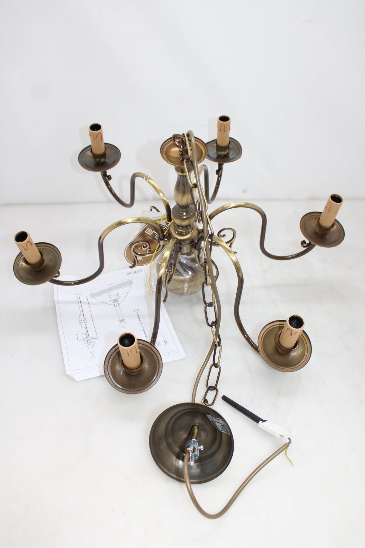 Orion Kronleuchter IMKE Deckenlampe Hängelampe messing 6-fl. E14 SIEHE TEXT/FOTO - 9003090001811
