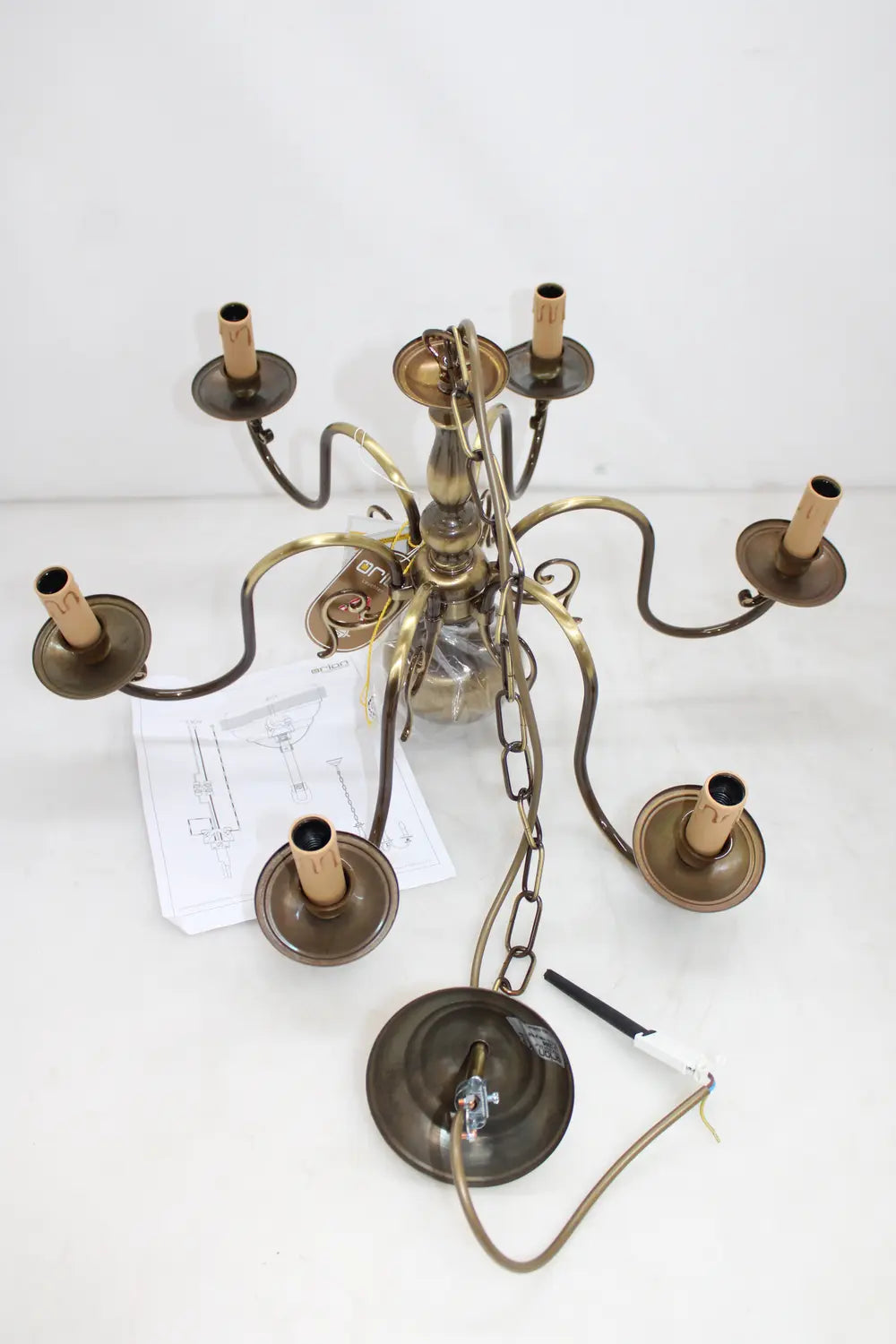 B-Ware Orion Kronleuchter Imke Deckenlampe Hängelampe Messing 6 Fl. E14 Siehe Text/Foto - 9003090001811