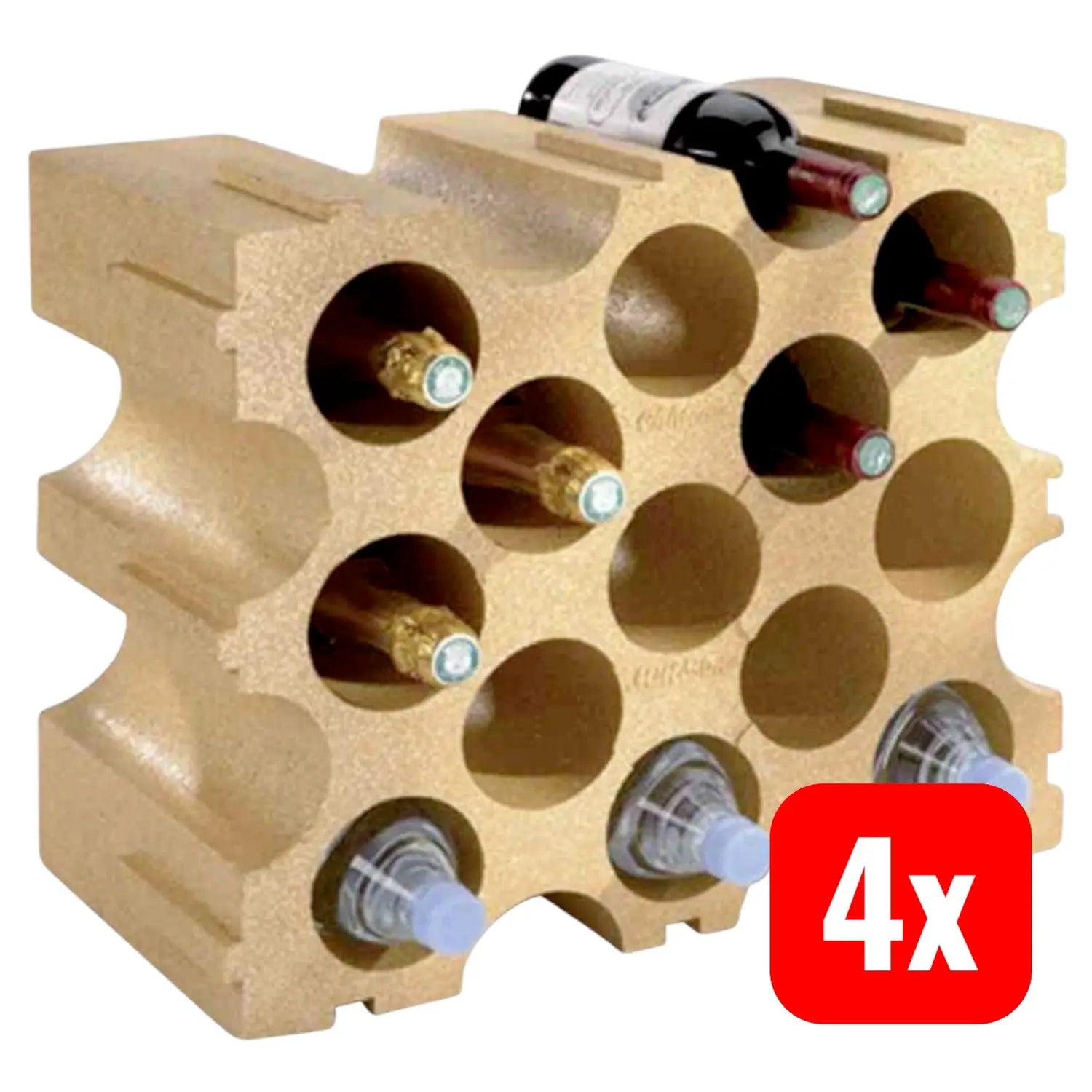 B-Ware Mottez Flaschenwürfel Flaschenregal Aufbewahrung Flaschen ø92mm 4 Stück - 3234640046556