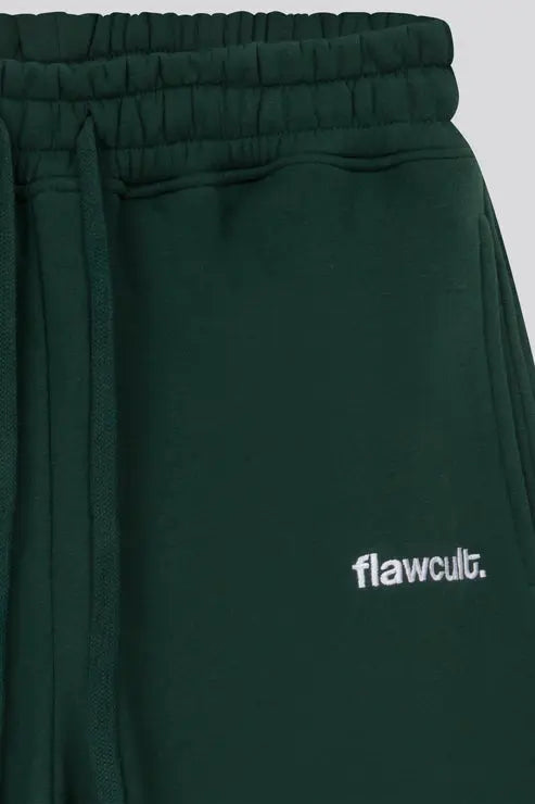 B-Ware Flawcult Sweatpants Jogginghose Basic Grün Hose Bestickt Seitentaschen Größe Xl