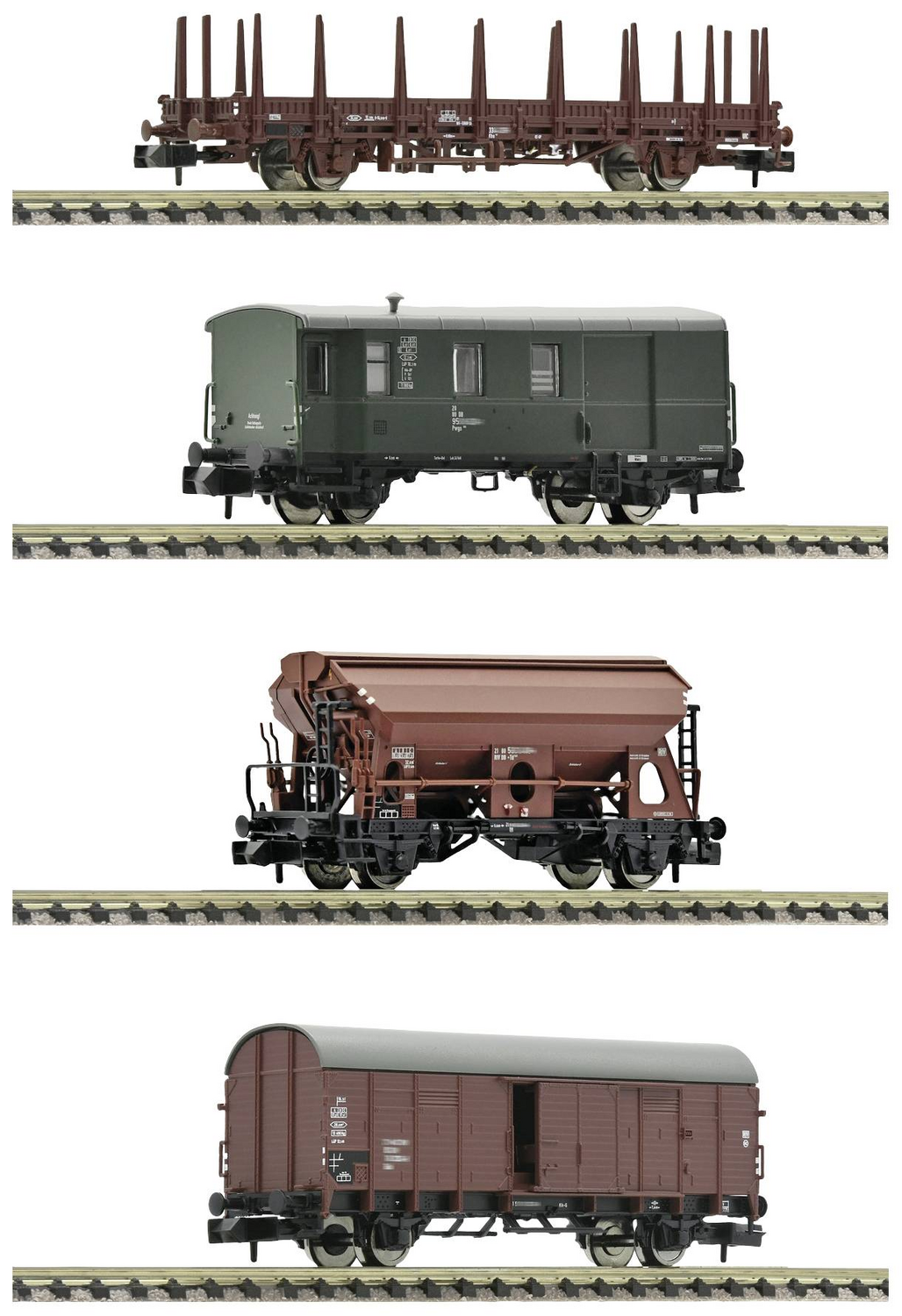 Fleischmann Fl Modellbahn Zug Güterzug Modellbahnwagen Db Epoche Iv Dc 4er Set B-Ware