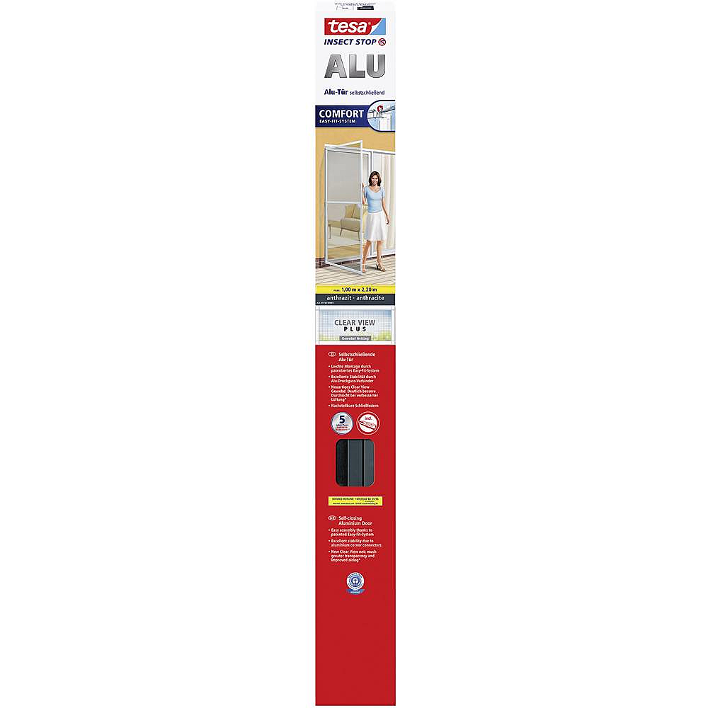 Tesa Comfort Alu 55192 03 Fliegengitter 2200 Mm X 1000 Mm Anthrazit 1 St. B-Ware - 4042448377906