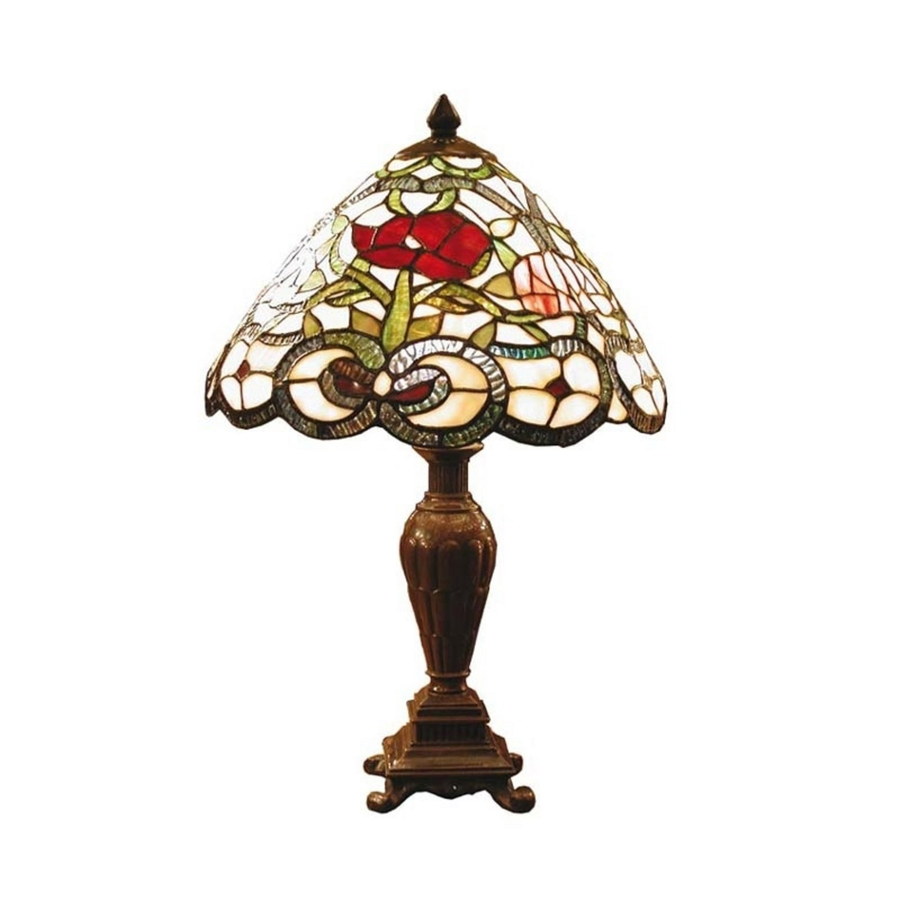 Clayre Eef Tischleuchte Tischlampe Tiffanystil Weiß Grün Mit Schalter E14 Glas B-Ware - 8717459245624