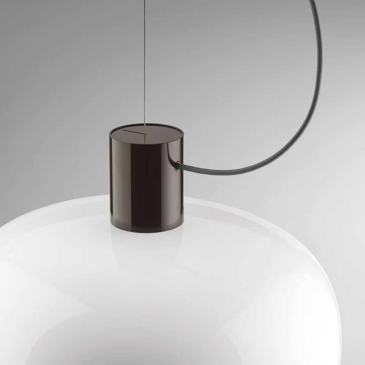 Flos Pendelleuchte Hängelampe Bellhop Glas Schokoladenbraun Opalglas Aluminium - 8059607068670