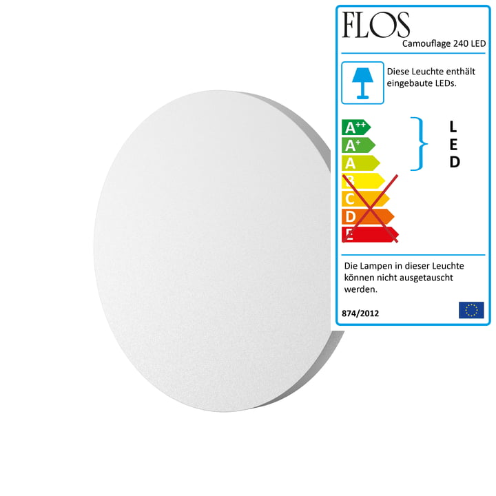 Flos Camouflage 140 LED Wandleuchte Lampe Leuchte Wandlampe weiß - 4250298797991