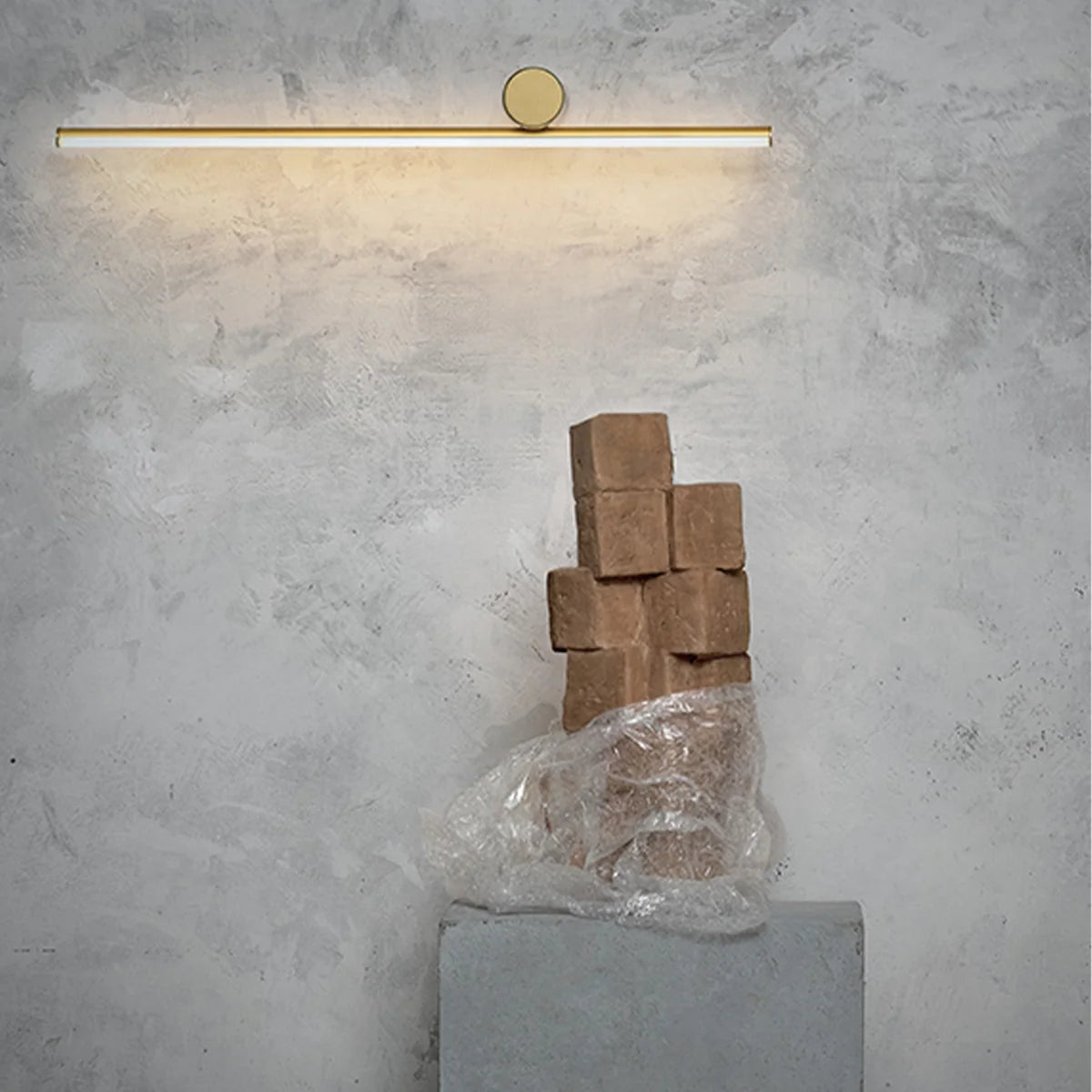 Flos Wandleuchte Lampe LED Wandleuchte champagner Aluminium 80cm 15W Gold - 8059607035238