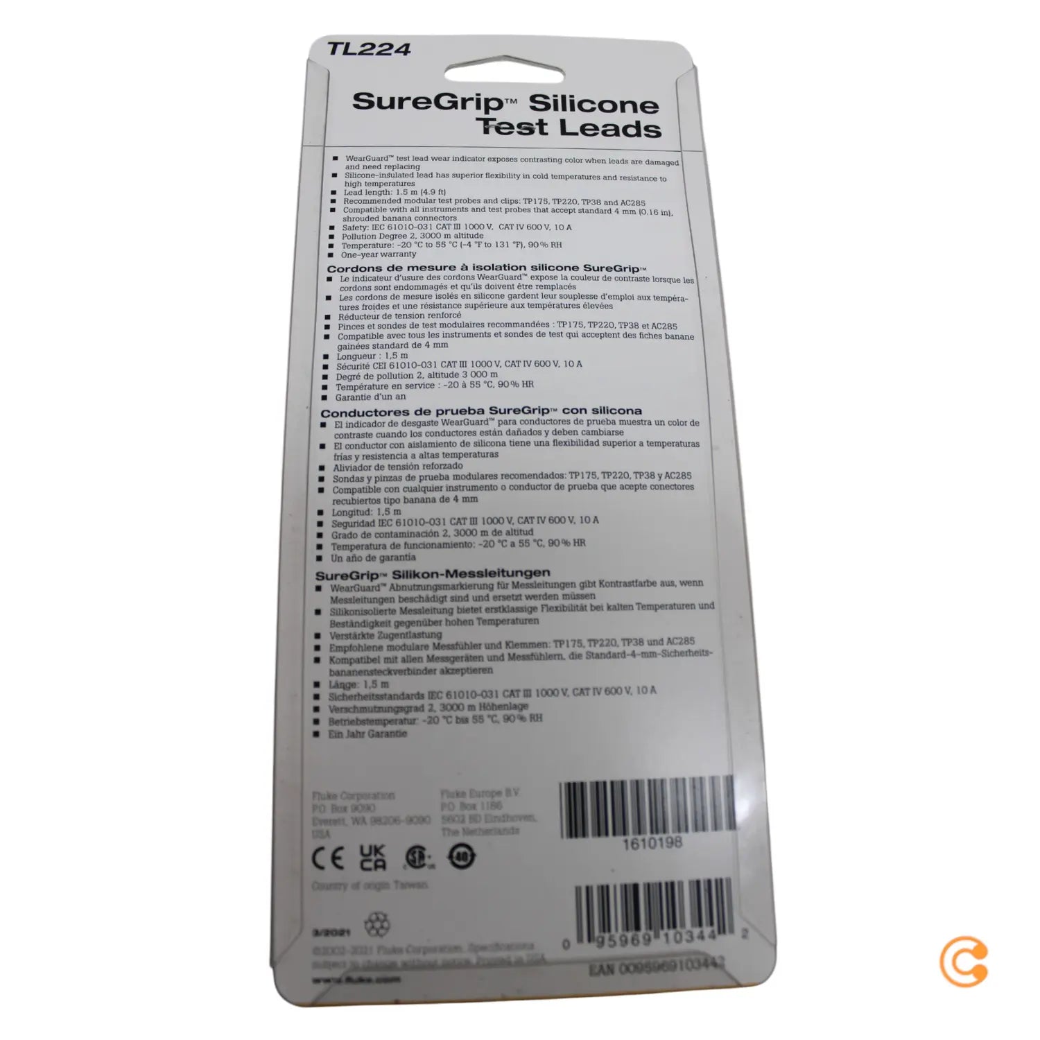B-Ware Fluke Tl224 Sicherheits Messleitungs Set 1.5 M Schwarz, Rot - 95969103442