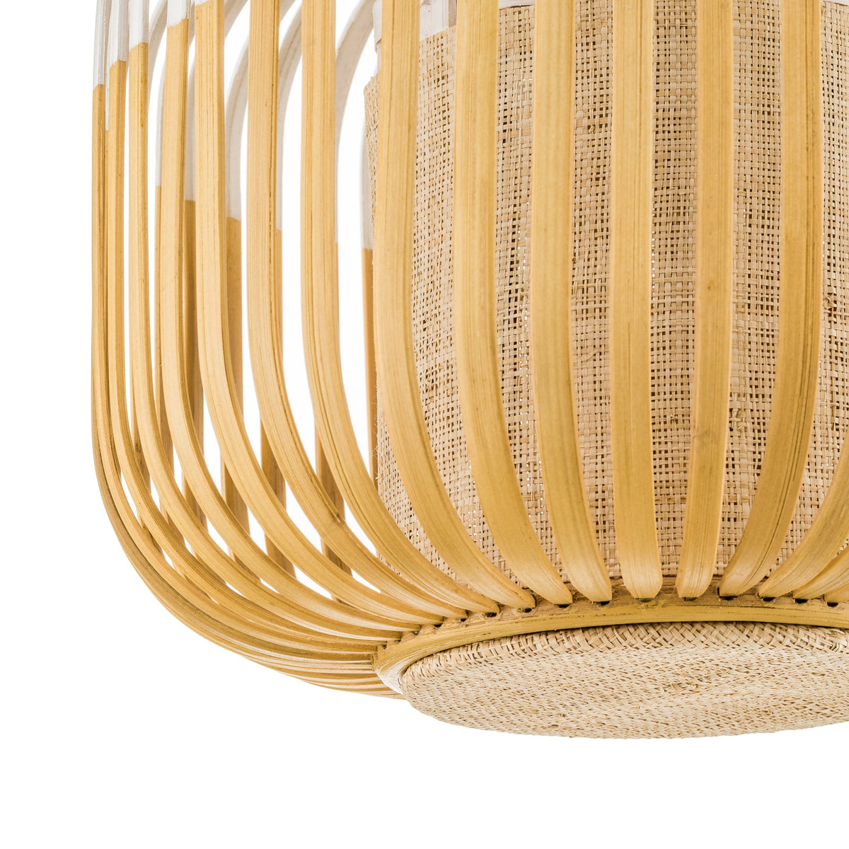 Forestier Pendellampe Hängeleuchte Bamboo XS weiß Bambus E27 LED Leuchte Ø 27 cm - 3700663916522