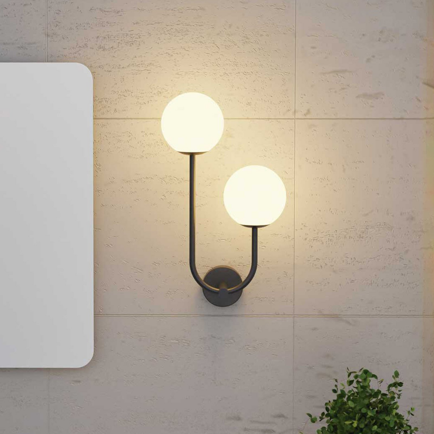 B-Ware Forlight Wandlampe Leuchte Sfera Double Schwarz Glas Breite 23cm Siehe Text/Foto - 8445386824123