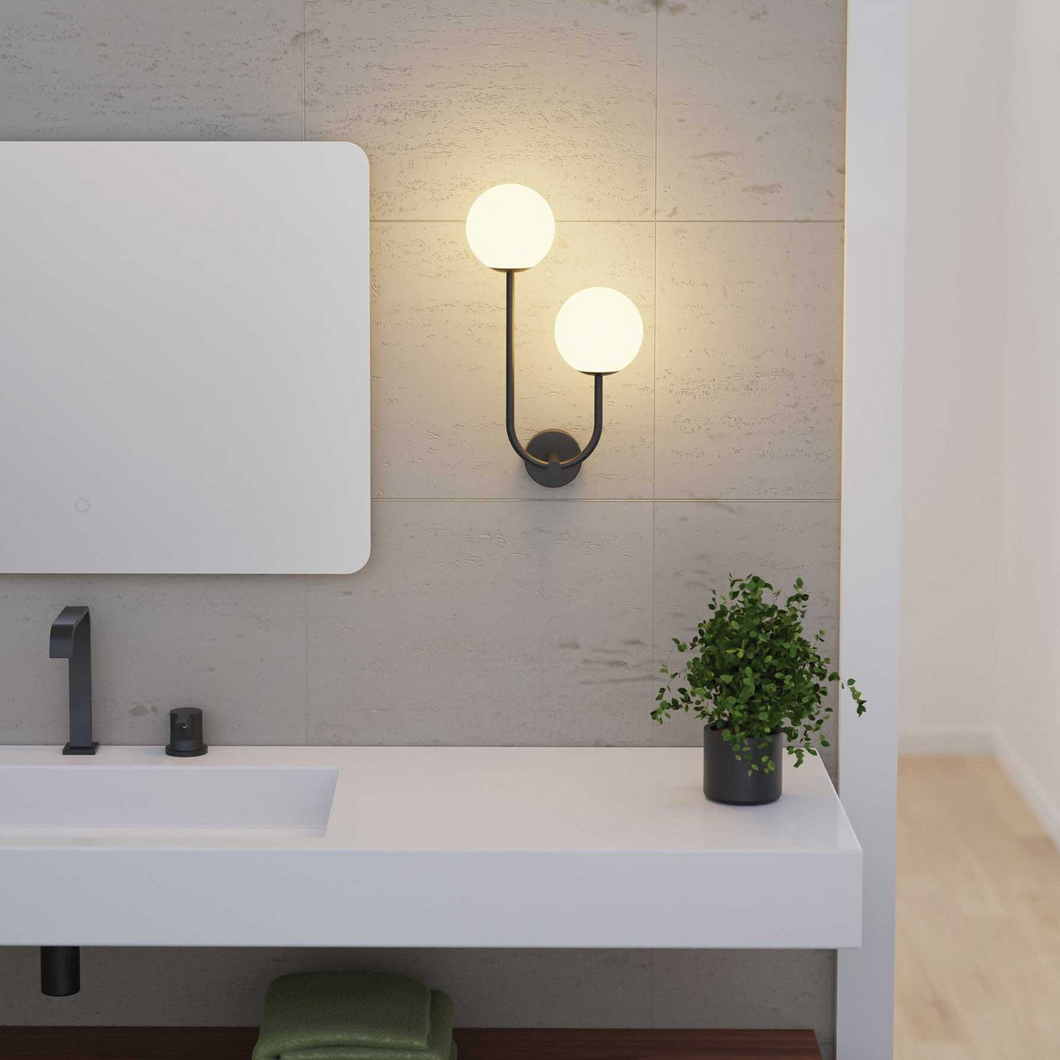 B-Ware Forlight Wandlampe Leuchte Sfera Double Schwarz Glas Breite 23cm Siehe Text/Foto - 8445386824123