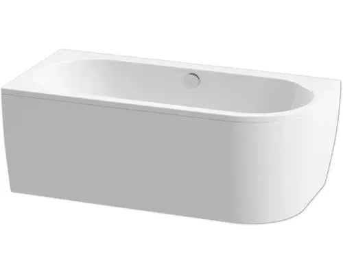 B-Ware Form&Style Badewannen Set Vorwandbadewanne Eckbadewanne Sansibar Weiß Glänzend - 4306516023851