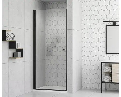 B-Ware Form&Style Duschabtrennung Duschtür Drehtür Modena Klarglas Schwarz 75 X 195 Cm - 4306517980535