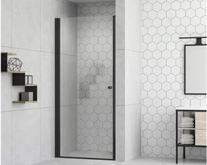 B-Ware Form&Style Duschabtrennung Duschtür Drehtür Modena Klarglas Schwarz 75 X 195 Cm