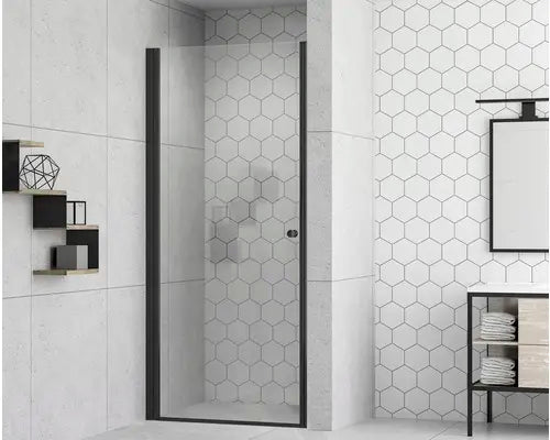 B-Ware Form&Style Duschabtrennung Duschtür Drehtür Modena Klarglas Schwarz 75 X 195 Cm - 4306517980535