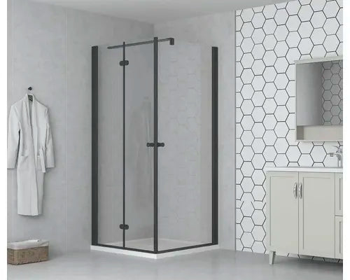 B-Ware Form&Style Duschwand Duschabtrennung Walk In Seitenwand Modena Klarglas Schwarz - 4306517967994