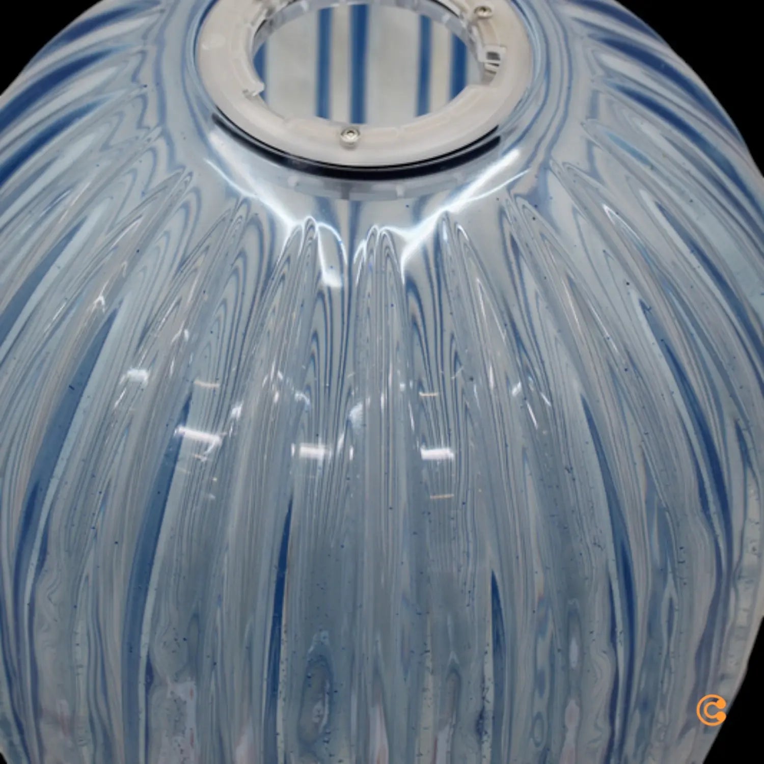 B-Ware Foscarini Plass Media Leuchtenschirm Lampenschirm Glas Diffusor 50cm Blau Ersatz - 8025594078244