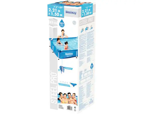 B-Ware Bestway Familien Rechteckpool Swimmingpool Aufstellbecken Pool 221x150x43cm   - 4306517616199