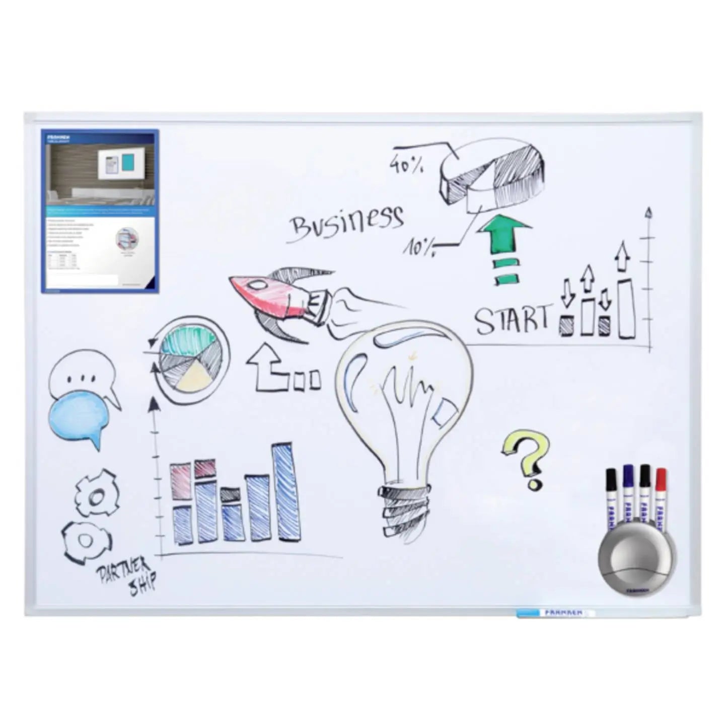 B-Ware Franken Magnettafel Whiteboard Schreibtafel Emailliert Stahl 60x45 - 4016946705714