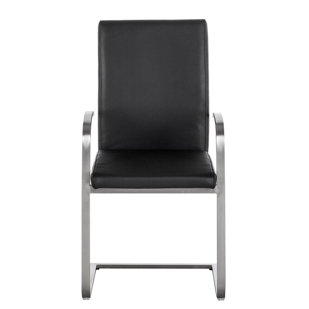 Fredriks Freischwinger Augusta I 2er Set Echtleder Aude: Schwarz Esszimmerstuhl  B-Ware - 4027207020514