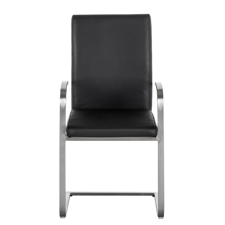 Fredriks Freischwinger Augusta I 2er Set Echtleder Aude: Schwarz Esszimmerstuhl  B-Ware - 4027207020514