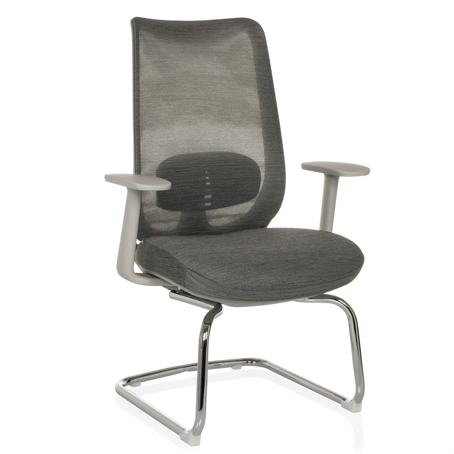 B-Ware Hjh Office Freischwinger Besucherstuhl Grau Netzstoff Lordosenstütze Meetings - 4064323037262