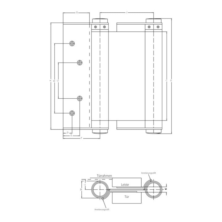 Fridavo Pendeltürband Spiralfeder Scharnier Edelstahl Größe 29 75mm 1 Paar - 4015912292913