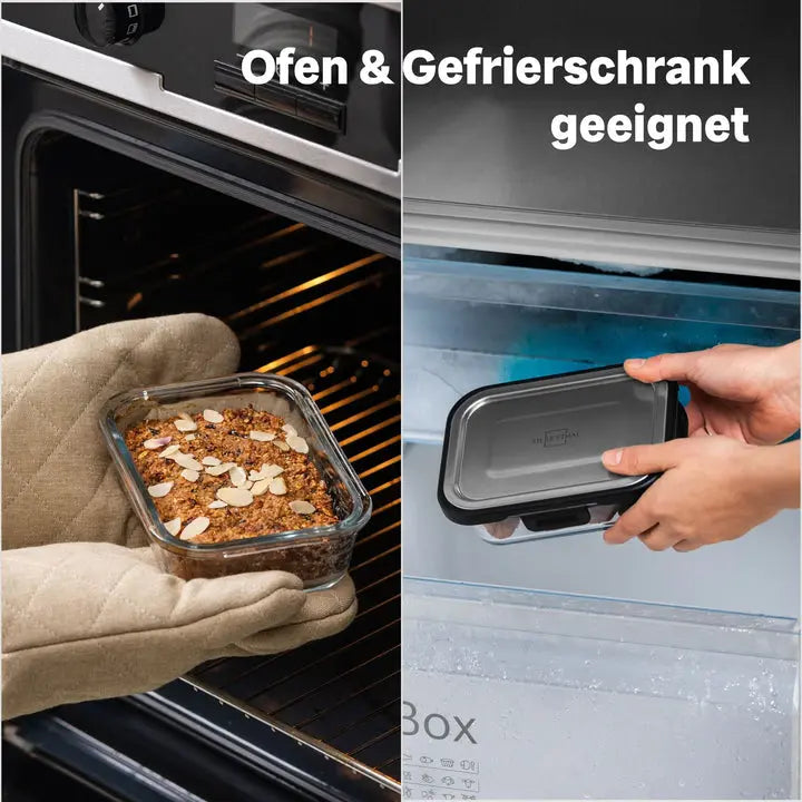 B-Ware Silberthal Frischhaltedosen Vorratsdosen Glas Edelstahl Klickverschluss 3er Set - 4260470464115