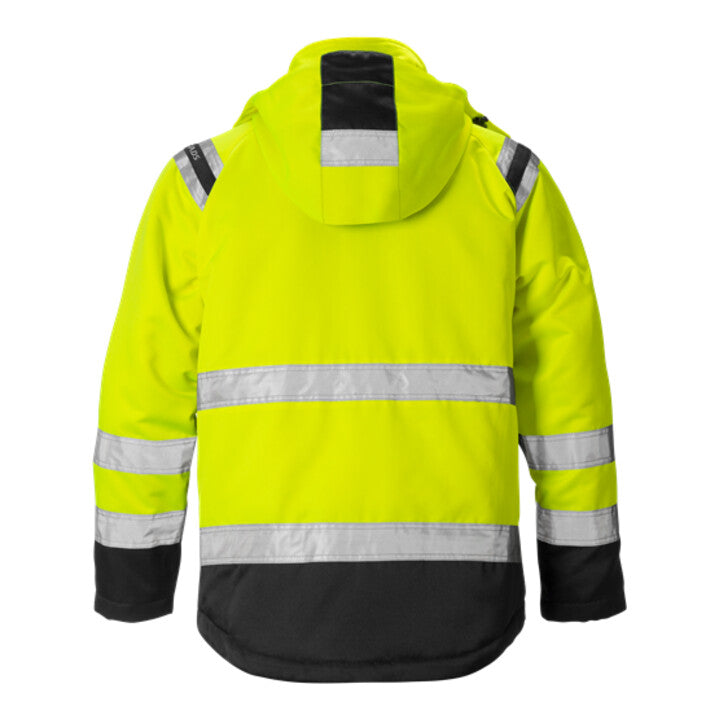 Fristads Winterjacke Jacke High Vis Arbeitsjacke Größe M Warnschutz-Gelb/Schwarz - 7322302639171