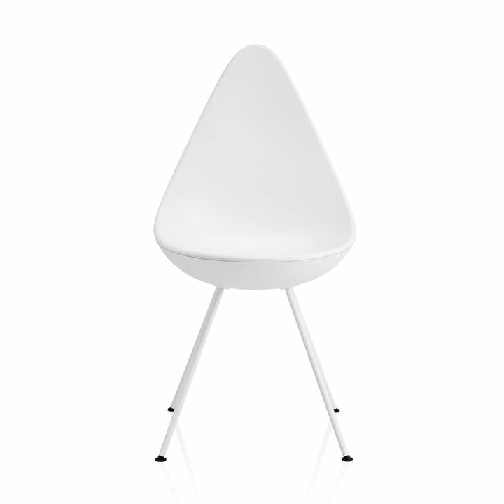 Fritz Hansen Drop Stuhl Küchenstuhl Esszimmerstuhl Essstuhl Wohnzimmerstuhl Weiß B-Ware - 4250298760131