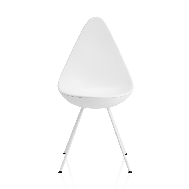 Fritz Hansen Drop Stuhl Küchenstuhl Esszimmerstuhl Essstuhl Wohnzimmerstuhl weiß - 4250298760131
