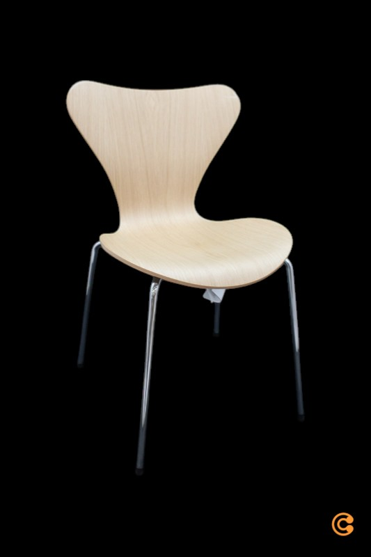Fritz Hansen Serie 7 Stuhl Chrom / Eiche Natur Küchenstuhl Sitz Siehe Text/Foto B-Ware - 4250298702704