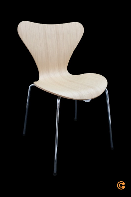 Fritz Hansen Serie 7 Stuhl Chrom / Eiche Küchenstuhl Sitz Siehe Text/Foto B-Ware - 4250298702704