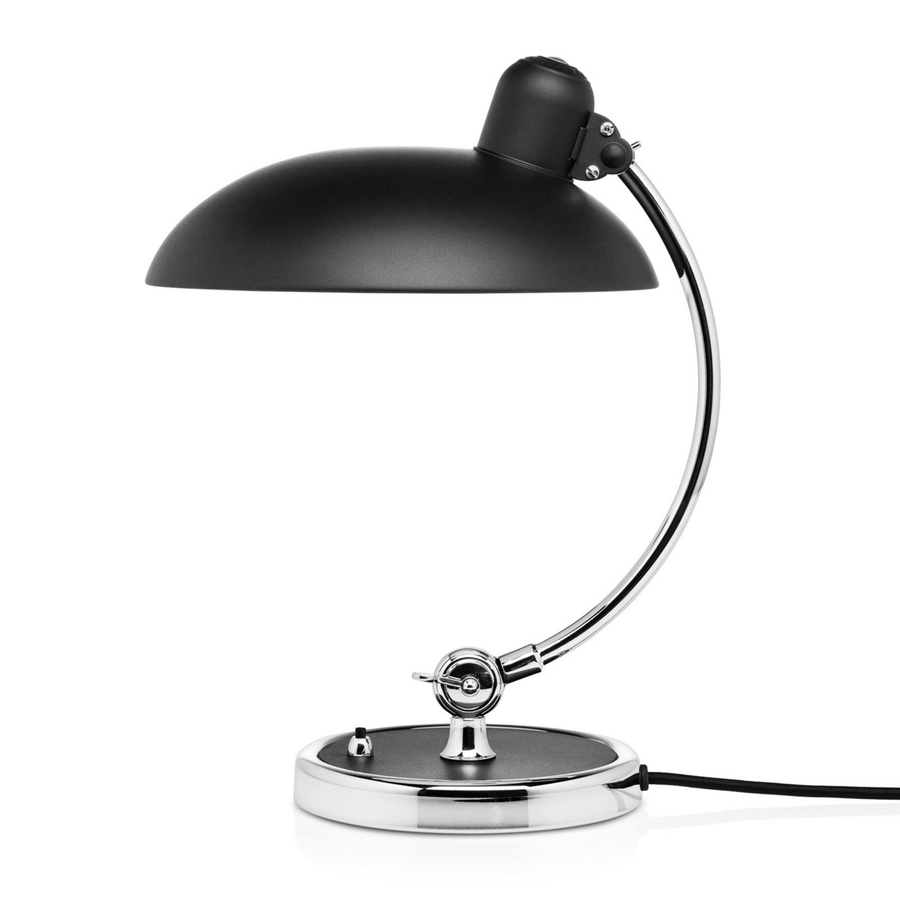 Fritz Hansen Tischleuchte Lampe Kaiser Idell Luxus Matt Schwarz Chrom E27 Stahl B-Ware - 5702377015087
