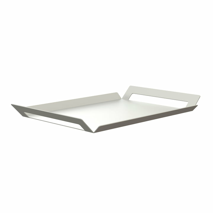 B-Ware Frost Tablett Serviertablett Küchentablett Frühstückstablett Deko Aluminium Weiß - 5707757021252