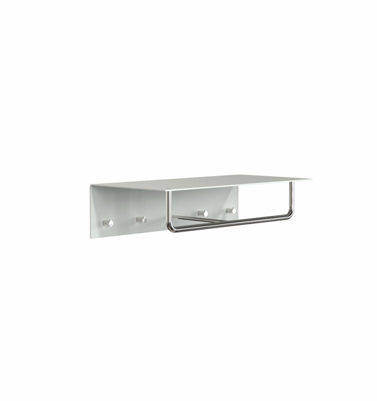 B-Ware Frost Unu Wandgarderobe Hakenleiste Garderobe Haken Stange 600 Mm Weiß Poliert   - 5707757007621