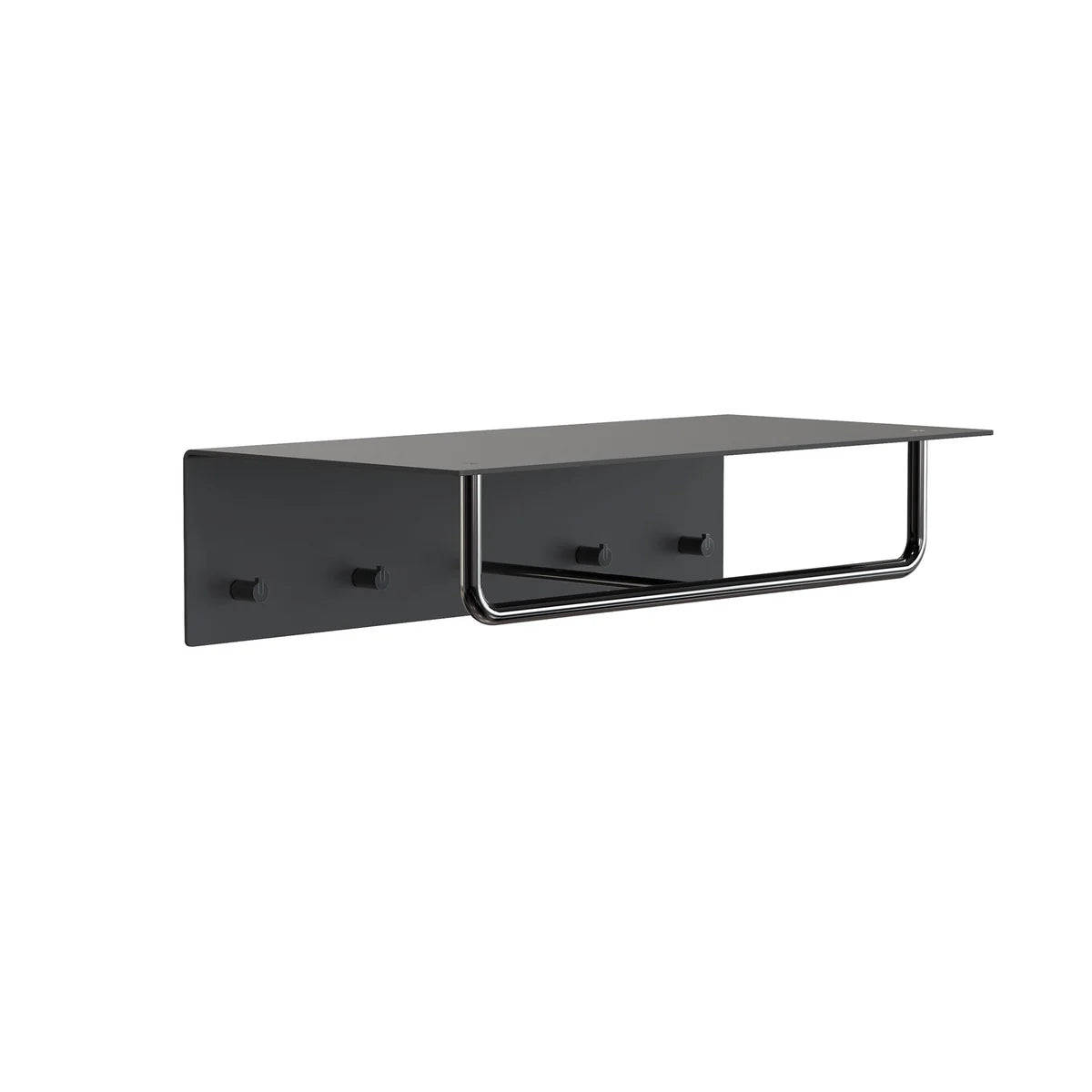 Frost Wandgarderobe Garderobenleiste Haken Stange 600 mm schwarz Aluminium Unu - 5707757025922