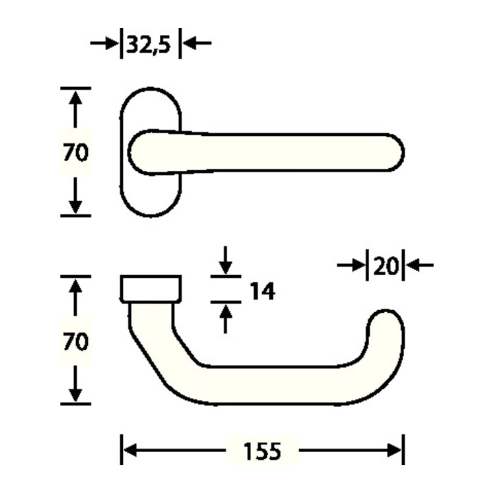 B-Ware Fsb Profiltürdrücker Griff Türbeschlag Aluminium 06 1146 Oval Naturfarbig 0105 - 4015354094199