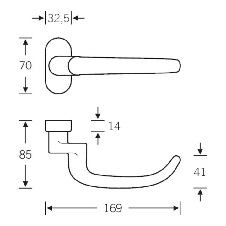 Fsb Drückerlochteil Griff Türgriff Edelstahl Grau Feuerschutz Rauchschutz Oval  B-Ware - 4015354397269