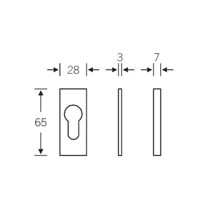 B-Ware Fsb Schlüsselrosette Rosette Profiltür Eckig Aluminium Profilzylinder 4 Stück - 4015354219905