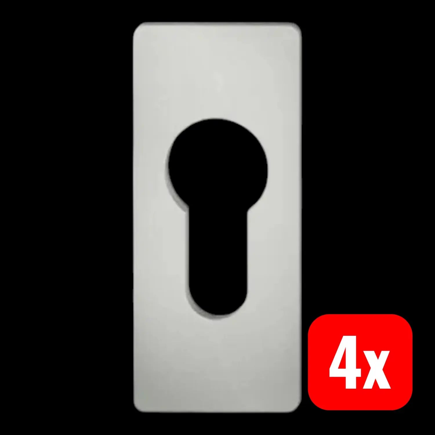 B-Ware Fsb Schlüsselrosette Rosette Profiltür Eckig Aluminium Profilzylinder 4 Stück - 4015354219905