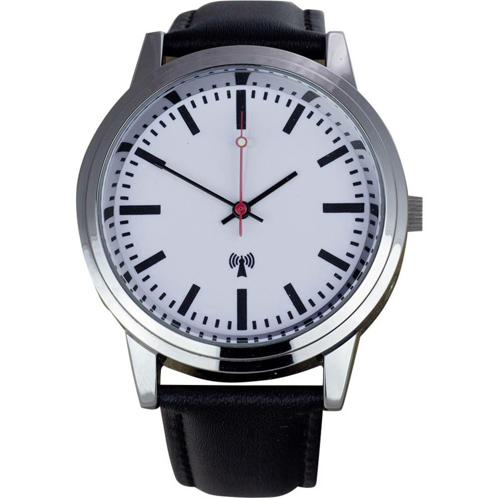 B-Ware Eurotime Funk Armbanduhr Uhr Analog 62528 40x11mm Edelstahl Metall Leder - 4019186625286