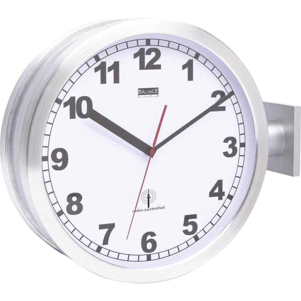 EUROTIME 91764-47 Funk-Wanduhr Funkuhr Küchenuhr Uhr Wanduhr Ø 40 cm Aluminium - 4044685500277