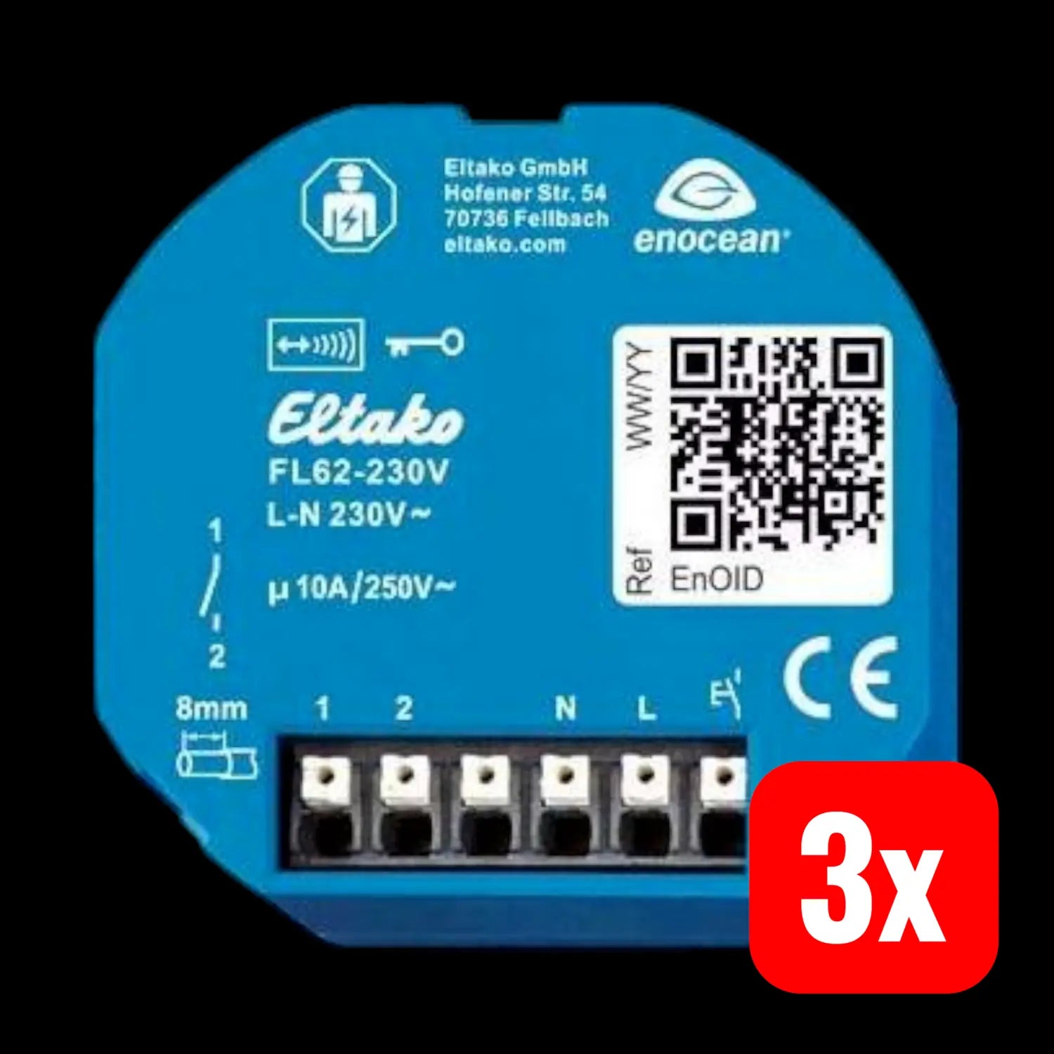 B-Ware Eltako Fl62 230 V Lichtmodul Unterputz Modul Schließer Licht Relais 3 Stück - 4010312319383