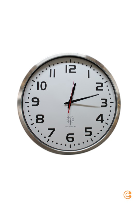 Euro Time 56863 Funk Wanduhr Jumbo Funkuhr Uhr Küchenuhr Analog Siehe Text/Foto B-Ware - 4019186568637