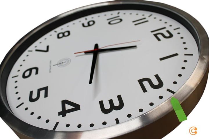 Euro Time 56863 Funk Wanduhr Jumbo Funkuhr Uhr Küchenuhr Analog Siehe Text/Foto B-Ware - 4019186568637