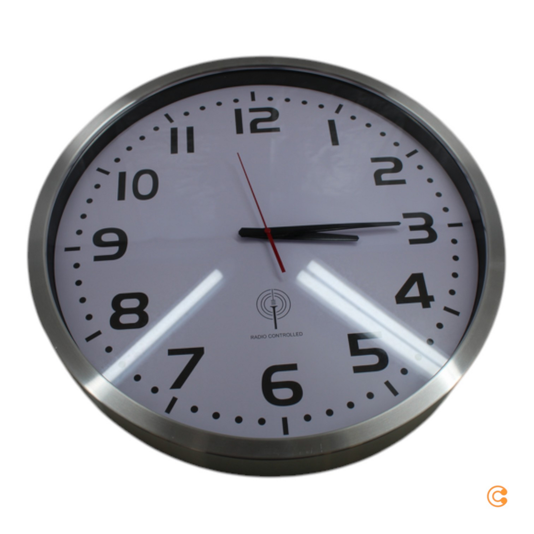 Euro Time 56863 Funk Wanduhr Jumbo Funkuhr Uhr Küchenuhr Siehe Text/Foto B-Ware - 4019186568637