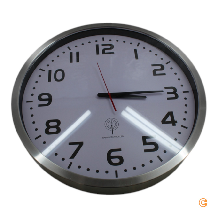 Euro Time 56863 Funk Wanduhr Jumbo Funkuhr Uhr Küchenuhr Siehe Text/Foto B-Ware - 4019186568637