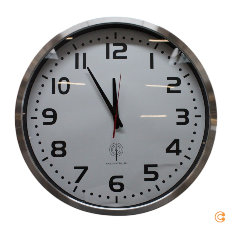 Euro Time 56863 Funk Wanduhr Jumbo Funkuhr Uhr Küchenuhr Analog Siehe Text/Foto B-Ware - 4019186568637